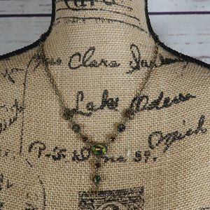 vintage brass colored necklace